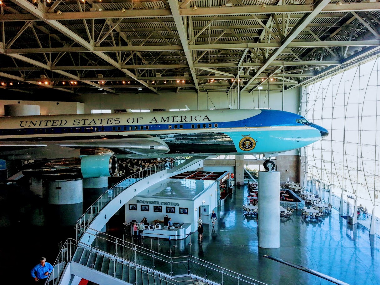 Air Force One Boeing 707 inside the Ronald Reagan Presidential Library Pavilion