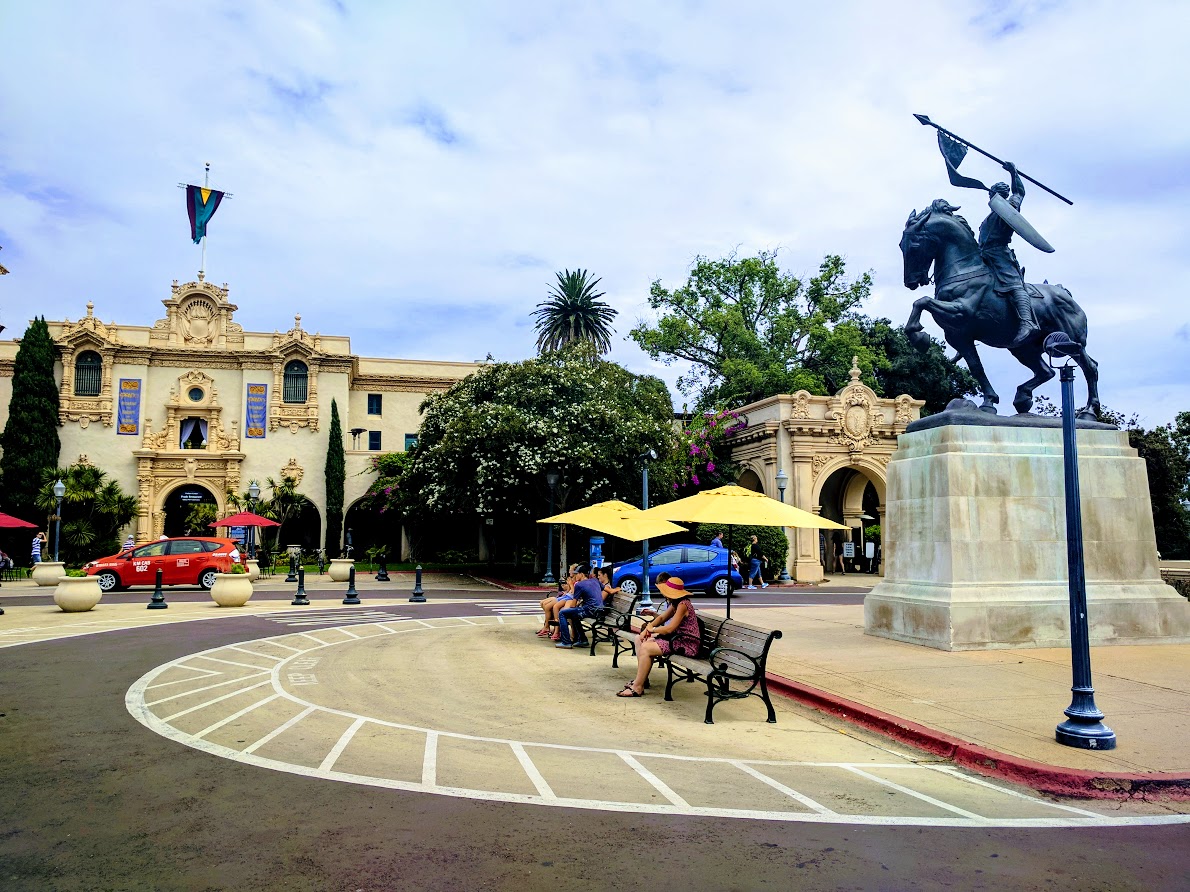 Balboa Park historic Spanish Renaissance main square and colonnades
