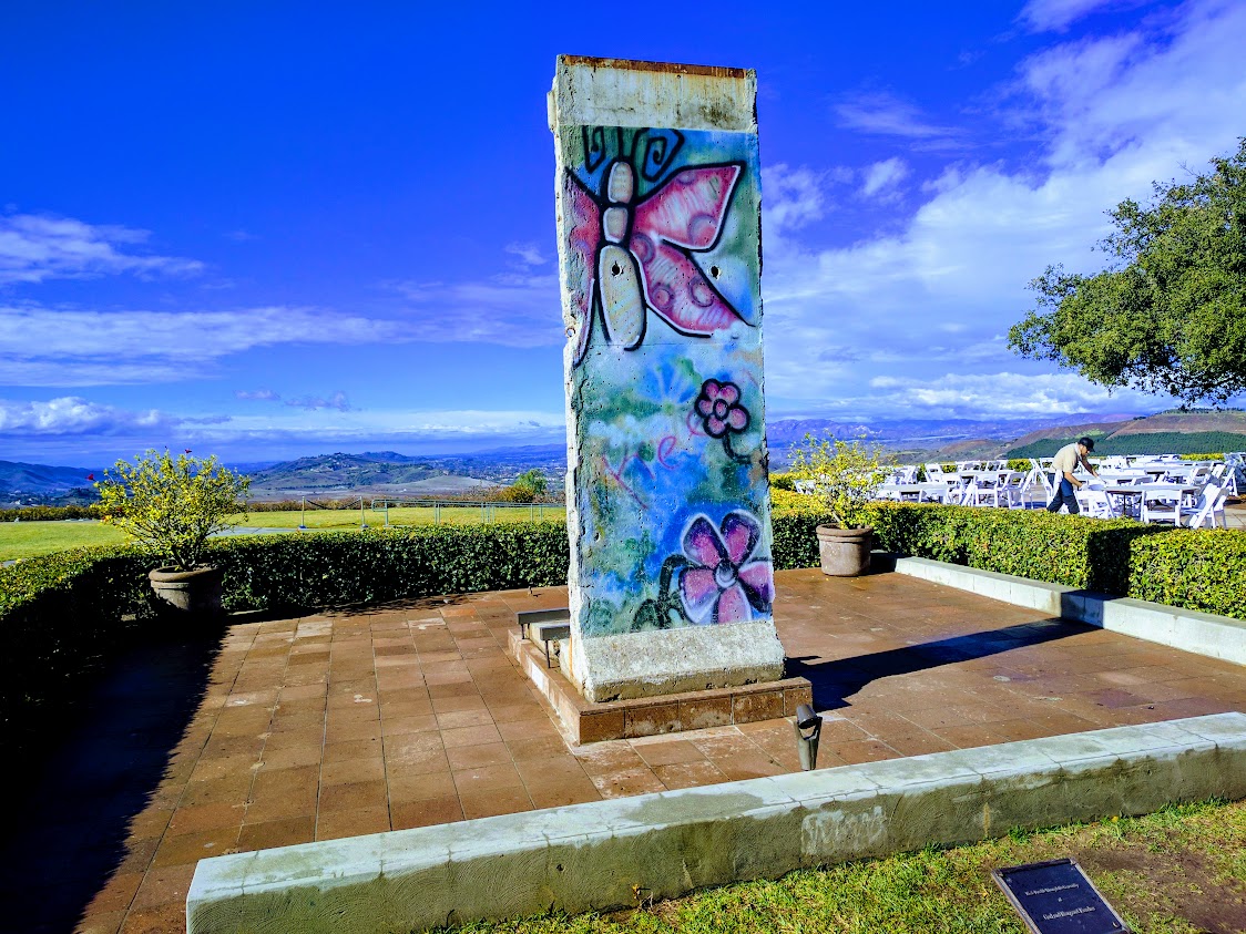 Authentic painted Berlin Wall monument at Reagan Library