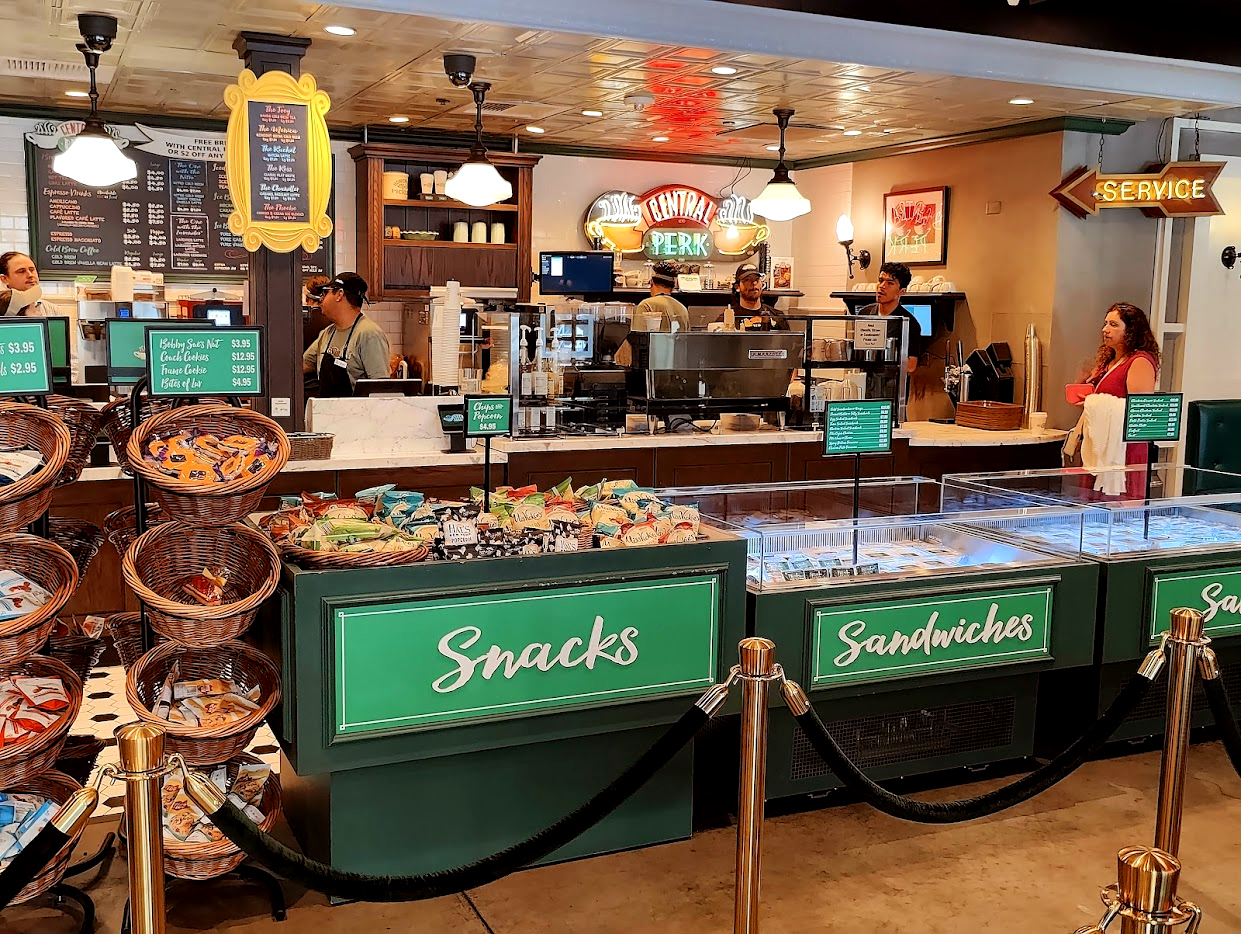 Authentic Central Perk coffee shop set recreation from the TV show Friends