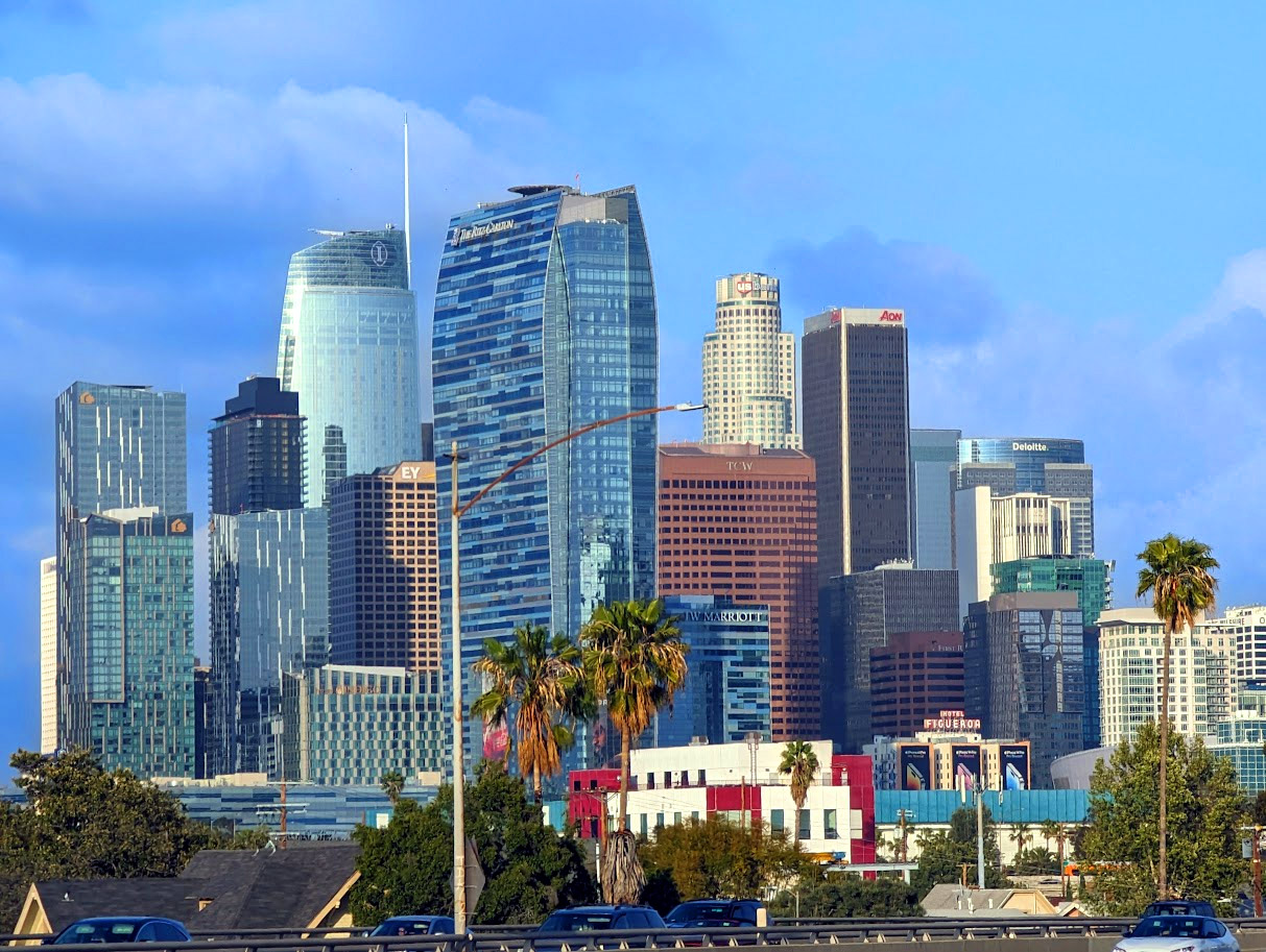 Downtown Los Angeles financial district skyscrapers
