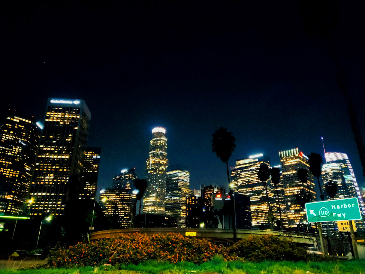 Los Angeles skyline at dusk