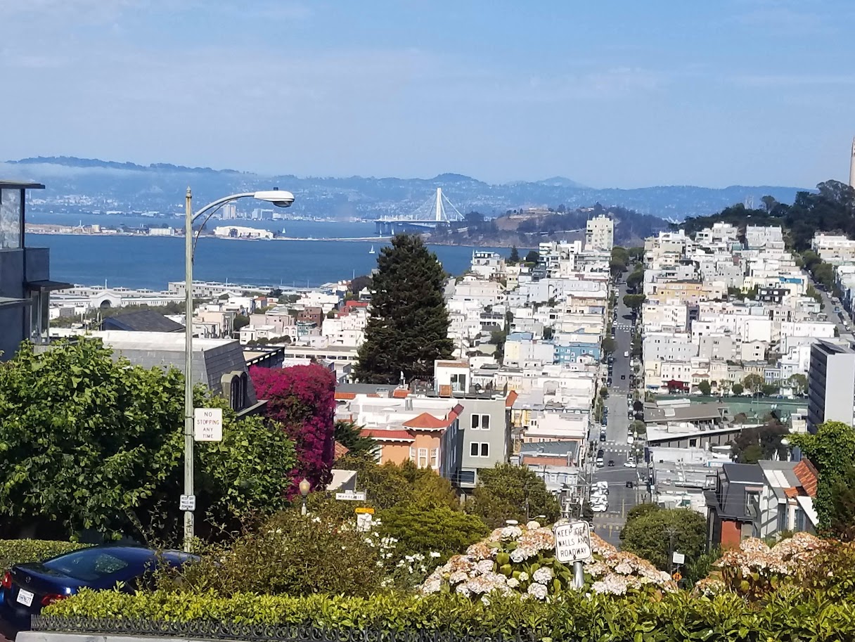 Lombard Street crookedest street hairpin turns and gardens