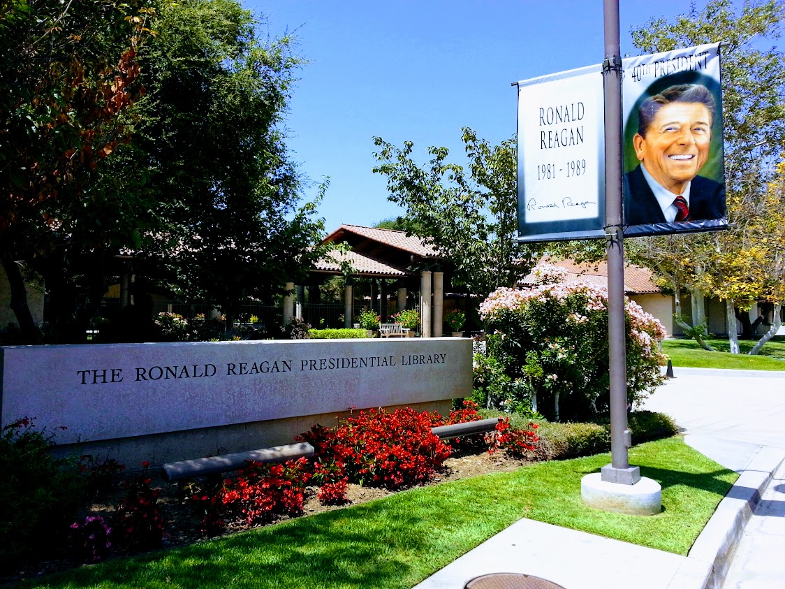 Ronald Reagan Presidential Library and Museum entrance courtyard and cultural grounds