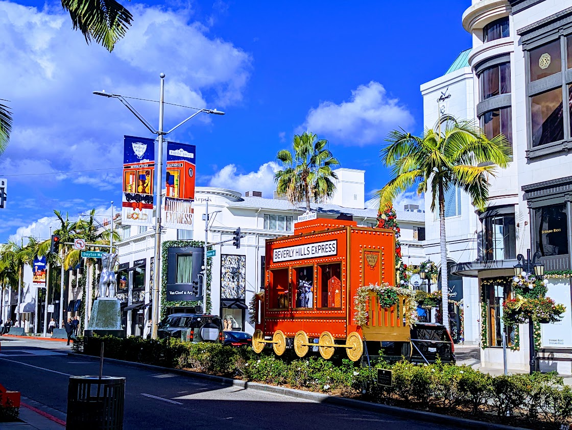 Rodeo Drive luxury shopping street in Beverly Hills