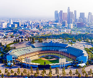 Dodger Stadium parking grounds in Chavez Ravine, used for Brian's Eclipse practice runs